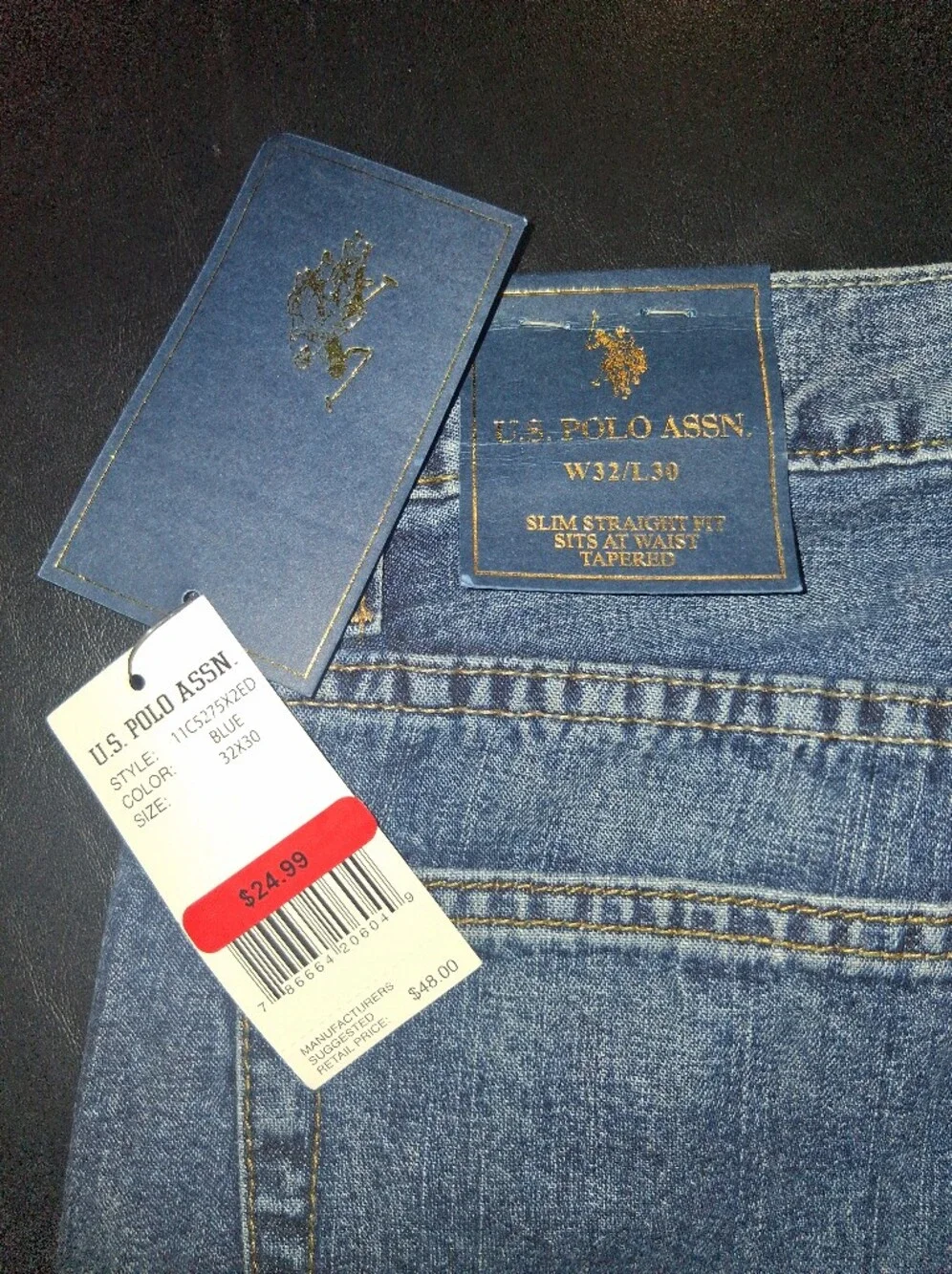 U.S. Polo Assn. Men's Blue Relaxed Straight Jeans